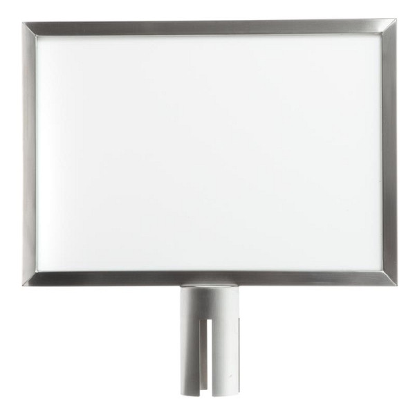 ALLPAX STOPPO Info-Tafel, quer, für Zugbandständer, A3, silber matt, 10002114;604
