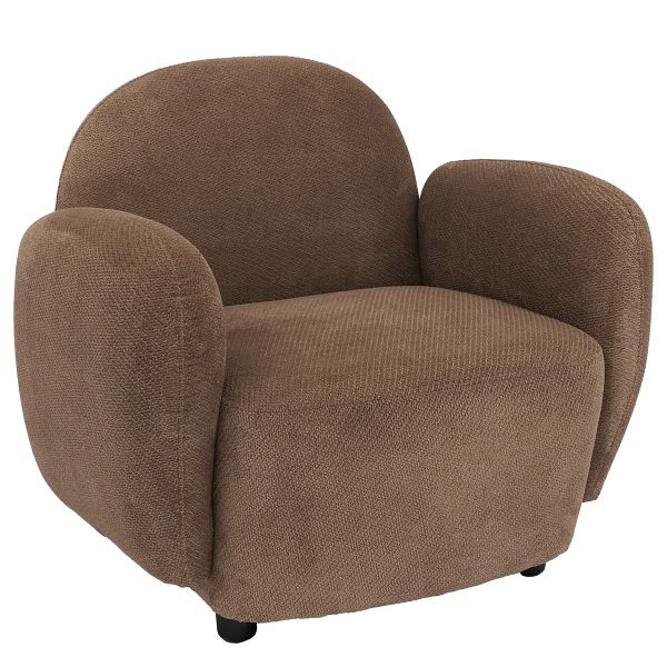 Mendler Sessel HWC-P33, Lounge-/Relax-/Cocktailsessel Polstersessel, Stoff/Textil Chenille (330 g/m²) Öko-Tex, braun, 118710+118711