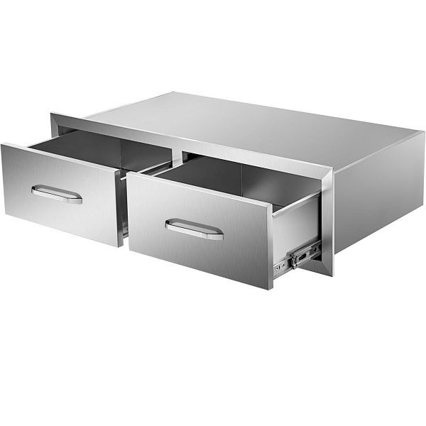 VEVOR 75 x 25 x 50cm Kamintür Doppelschicht Edelstahl BBQ Tür Vertikal BBQ Island Tür, CTG30X10X20000001V0