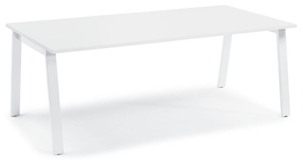 Deskin Konferenztisch RIO, Dekor: Weiß, Gestellfarbe: Weiß RAL 9016, BxHxT: 2000 x 735 x 1000 mm, 278836