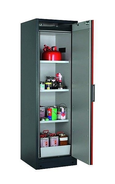 asecos Sicherheitsschrank Q-CLASSIC-90, Q90.195.060.R in verkehrsrot RAL 3020 mit 3x Fachboden (Stahlblech), 30073-046-33407