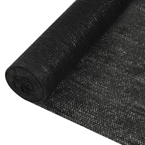 vidaXL Zaunblende Schwarz 2x25 m HDPE 195 g/m², Material: 100% HDPE (hochdichtes Polyethylen), 149366