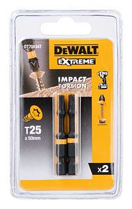 DeWalt Torsion Bit schlagfest T25 50mm, VE: 2 Stück, DT70534T-QZ