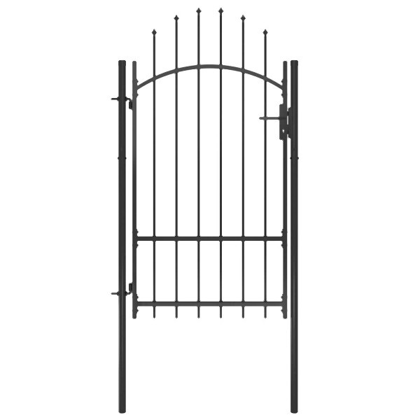 vidaXL Gartentor Stahl 1x2,2 m Schwarz, Schwarz, 146320