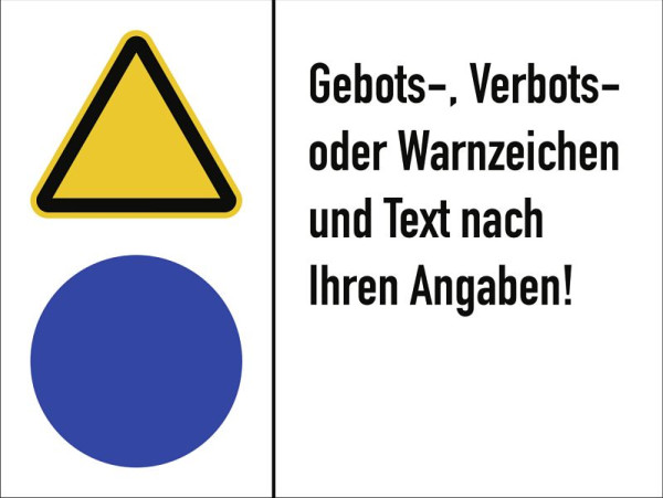 Moedel Symbol und Text nach Ihren Angaben gemäß ISO 3864, Folie, 200x150 mm, 59338