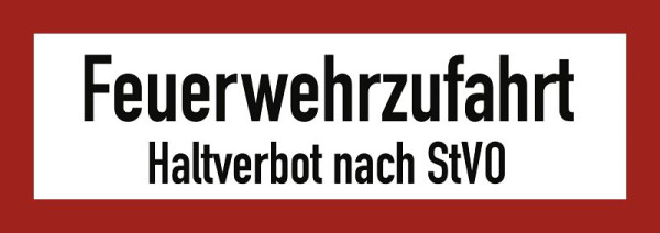 Moedel Feuerwehrzufahrt Haltverbot nach StVO, Aluminium, 594x210 mm, 57710