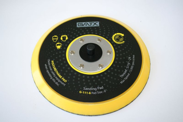 ELMAG Schleifteller Ø 150 mm, WEICH, ungelocht, Klett, Gewinde 5/16', 42968