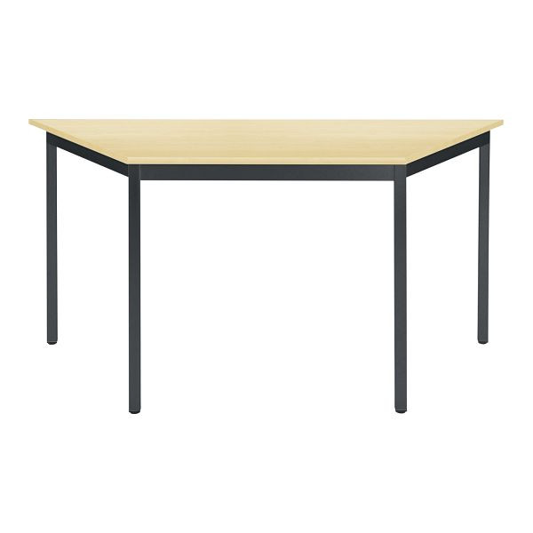 Bisley Mehrzwecktisch, Trapezförmig, Breite 1400 mm, Tiefe 700 mm, 19mm Tischstärke, 333 schwarz x MP ahorn, MTT1407MP333