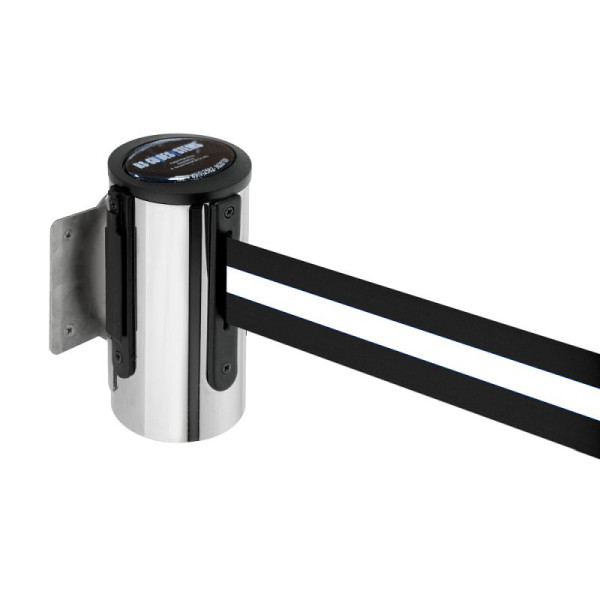 Stein HGS Wandgurtkassette -P-Line Future-, chrom, schwarz/weiß/schwarz waagerecht (gestreift), mit magnetischem Gurtendstück, 12850g-0404