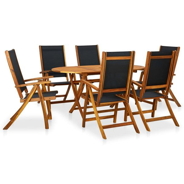 vidaXL 7-teilig Garten-Essgruppe Massivholz Akazie, 41748