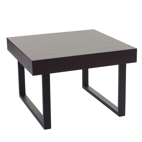 Mendler Couchtisch Kos-C88, Kaffeetisch Beistelltisch, 42x60x60cm, Wenge, dunkle Metall-Füße, 61891