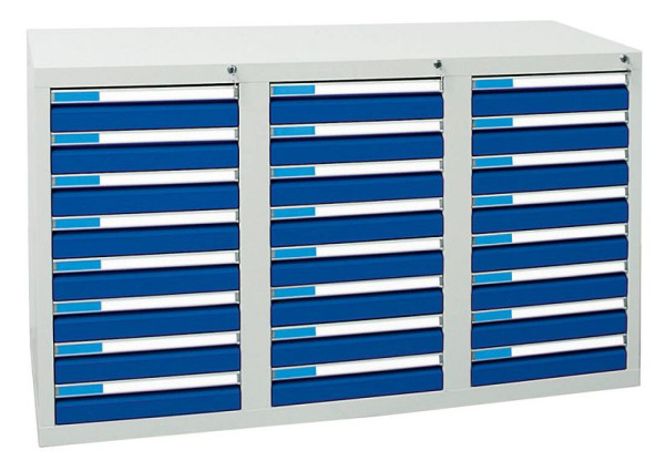 stumpf Schubladenschrank Serie ESTA, RAL 7035/5010, 24 Schubladen (24x100 mm), 7603174
