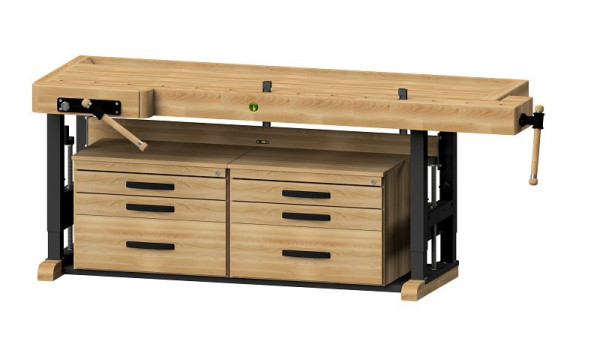Ulmia Hobelbank Modell 2 - Berufsschule, manuell höhenverstellbar 700 - 1000 mm, 2-200 mHV-B, 4044637198095