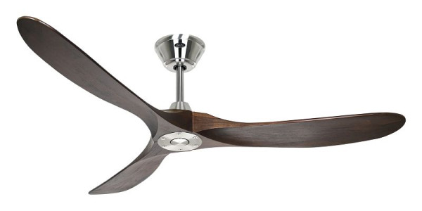 CasaFan Deckenventilator Eco Genuino 152 Chrom gebürstet-Massivholz Nussbaum gebeizt, 315215