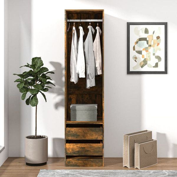 vidaXL Kleiderschrank mit Schubladen Räuchereiche 50x50x200 cm, 815348