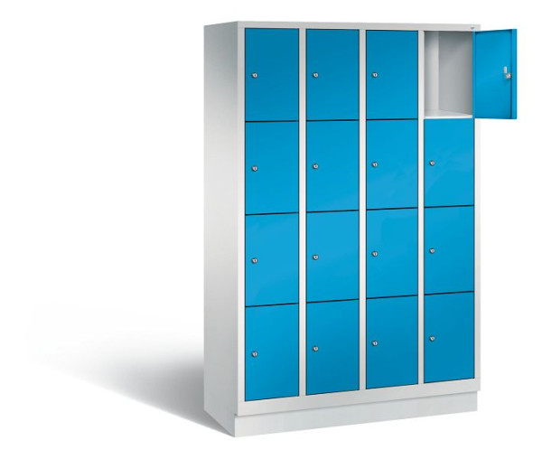 C+P Schließfachschrank Evolo, H1800xB1190xT500mm, Farbe: Lichtgrau / Lichtblau, 48020-404 S10005