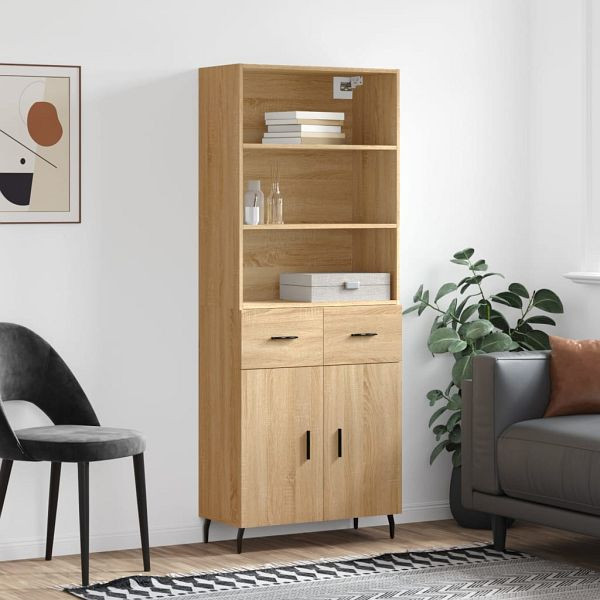 vidaXL Highboard Sonoma-Eiche 69,5x34x180 cm Holzwerkstoff, 3200532