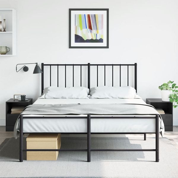 vidaXL Nachttische 2 Stück Schwarz 34,5x39x44 cm Stahl, 841752