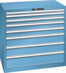 LISTA Schubladenschrank 54x36E (BxTxH) 1023x725x1000mm KEY Lock, Lichtblau, 8 Schubladen, Fronthöhen: 50 - 200 mm, 78.293.010