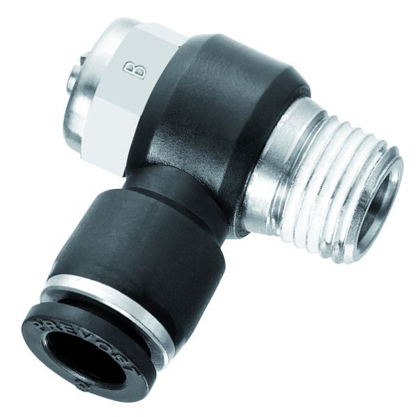 Prevost Schraubdurchflussregler mit konischem Außengewinde für 2 Durchflussrichtungen - RPV BR, AG BSPT= R 1/8, für Schlauch mit Außen-Ø= 4 mm, RPV BR0400