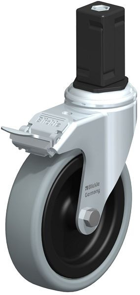 Blickle LKRA-VPA 126G-11-FI-EV15 Apparate-Lenkrolle mit Expander & Feststeller, Vollgummi, Grau, 848363