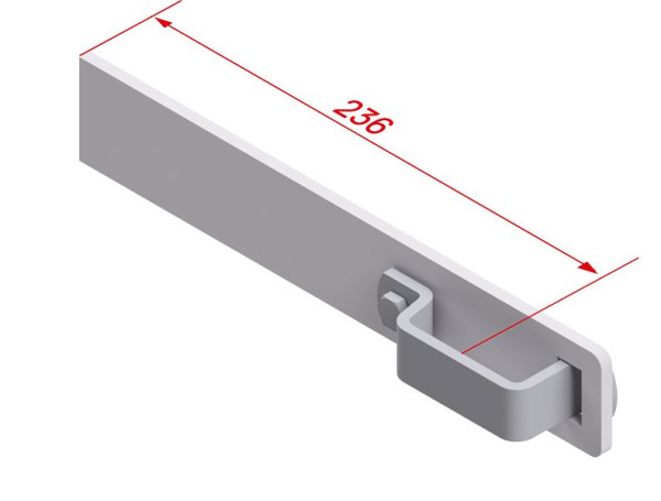 HYMER Wandhaken gerade, Stahl, für Holm 60x24 mm, 0051569, 4019502327580
