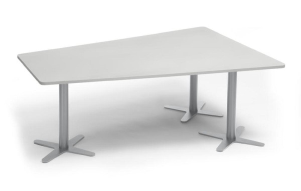 Deskin Konferenztisch DUBLIN, Dekor: Lichtgrau, Gestellfarbe: Alusilber RAL 9006, BxHxT: 2000 x 735 x 1410 mm, 330273