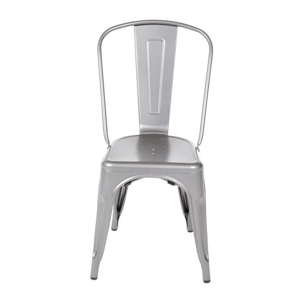 Bolero Bistro Stahl Beistellstühle Gun Metal Grau (4 Stück), GL329