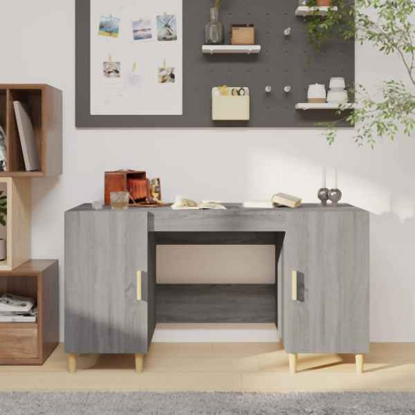 vidaXL Schreibtisch Grau Sonoma 140x50x75 cm Holzwerkstoff, 817550