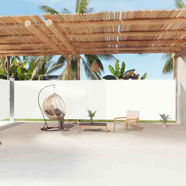 vidaXL Seitenmarkise Ausziehbar Creme 200x1200 cm, 318079
