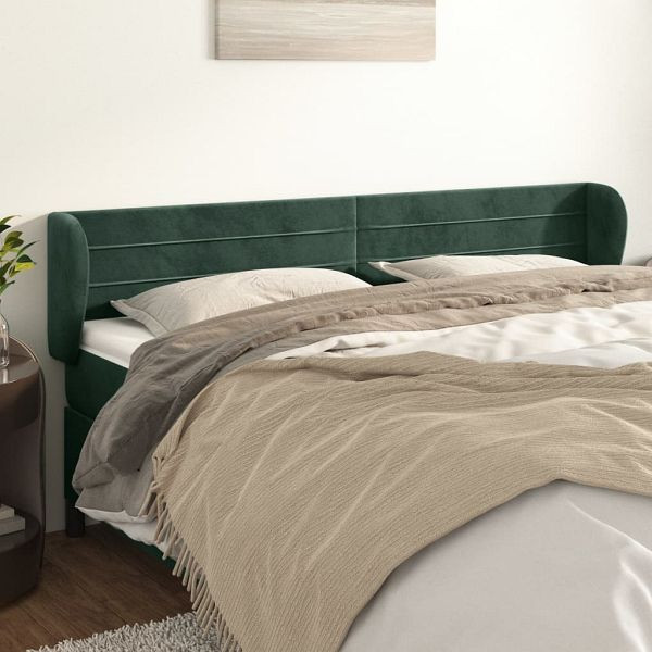 vidaXL Kopfteil mit Ohren Dunkelgrün 183x23x78/88 cm Samt, 3117347