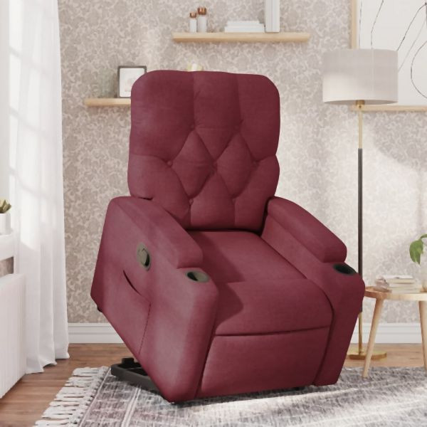 vidaXL Relaxsessel mit Aufstehhilfe Weinrot Stoff, 3204713
