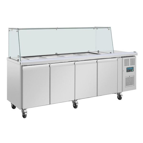 Polar Viertürige Saladette Thekenkühlschrank der U-Serie mit Schutz, UA019