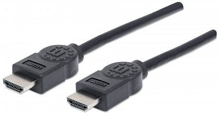 MANHATTAN High Speed HDMI Kabel, 4K@30Hz, 3D, HDMI Stecker auf Stecker, geschirmt, schwarz, 1,8 m, 306119