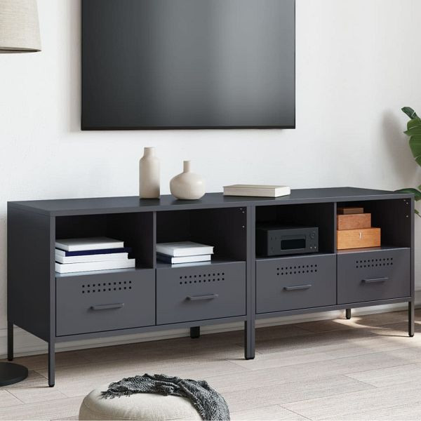 vidaXL TV-Schränke 2 Stück Anthrazit 68x39x50,5 cm Kaltgewalzter Stahl, 843047