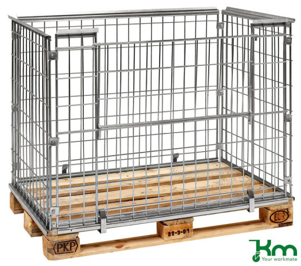 Kongamek Palettenrahmen, 1220 x 820 x 870 mm, mit Öffnung auf der langen Seite, KM080085