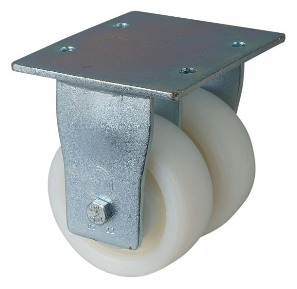 BS Rollen Schwerlastdoppelrolle, Rad-Breite 2x50 mm, Rad-Ø 125 mm, Tragfähigkeit 1400 kg, Lauffläche/Radkörper Kunststoff, Kugellager, S110.B15.126
