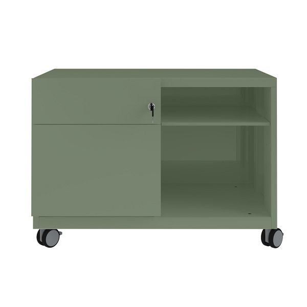 Bisley Caddy Note™, Schubladen und Ziehgriff links, 623 olivgrün, CADM08LH623