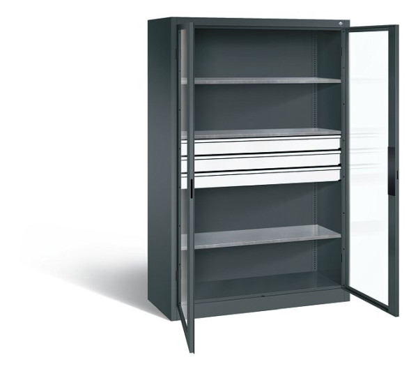 C+P Werkzeugschrank Acurado, H1950xB1200xT500mm, Farbe: Anthrazitgrau, Muldengriff, 8931-5530 S10111