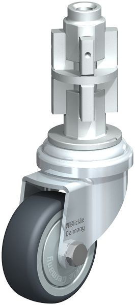 Blickle LRA-TPA 50K-FK-E04 Apparate-Lenkrolle mit Expander, Thermoplastisches Gummi-Elastomer, Grau, 698167