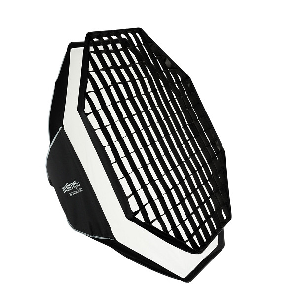 Walimex pro Essential Softbox Octagon 120cm, um 360° drehbar, einfacher Aufbau, inkl. Grid, Bowens Adapter und Transporttasche, 1023422