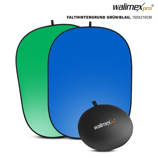 Walimex pro 2in1 Falthintergrund grün/blau, 150x210cm, 1020731