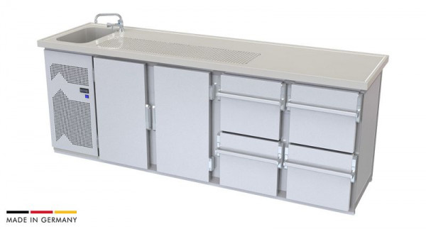 hefa Theke Novis 25V/1L-TTZZ, Abmaße: 950 x 2.500 x 650/700 mm, Novis 25V/1L-TTZZ