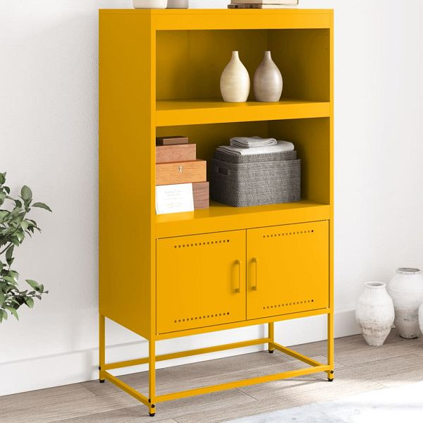 vidaXL Highboard Weiß 68,5x38,5x107 cm Stahl, Material: Stahl, 846511