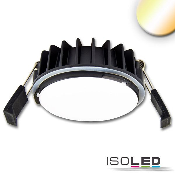 ISOLED LED Einbaustrahler Sys-90, 12W, weißdynamisch 3000-4000K, Push/DALI DT8 dimmbar (exkl. Cover), 114138