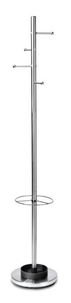 Deskin Garderobenständer FUNCTION, satinierter Stahl, H 1720 mm, Standfuß Durchmesser 310 mm, 224927