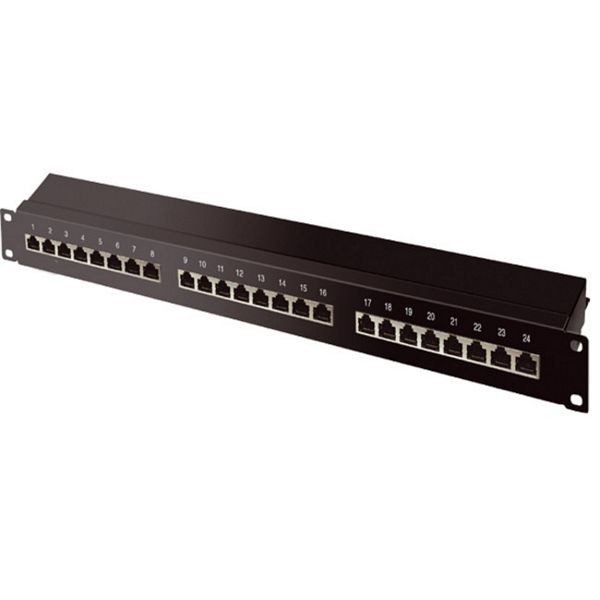 shiverpeaks BASIC-S, cat 6A 19" 1HE-Patchpanel, 500 MHz schwarz 24 Port, BS75069