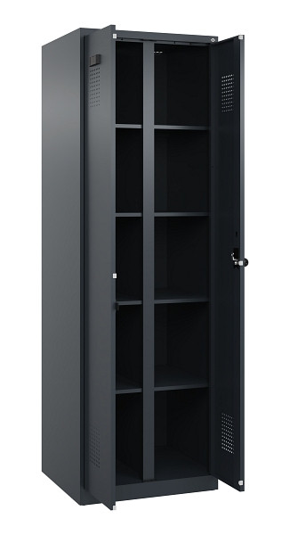 C+P Wäsche-Spind Evolo PLUS, 2 Abteile, 1850x600x500mm, 7016/7016, Verschluss Drehriegel, 049002-20B S10016