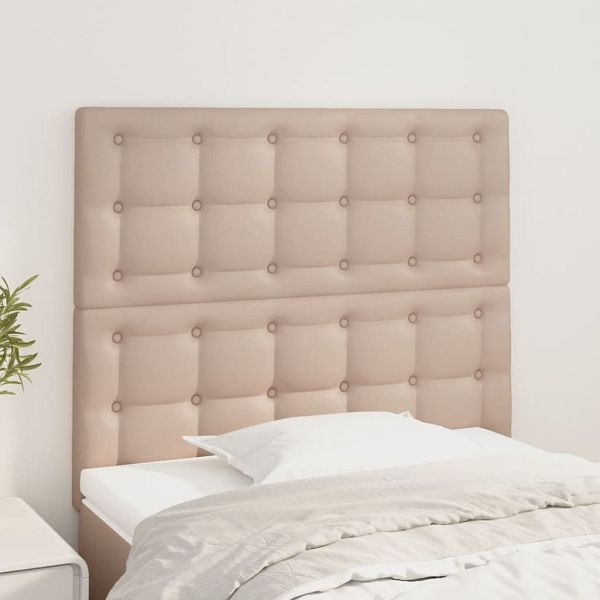 vidaXL Kopfteile 2 Stück Cappuccino-Braun 90x5x78/88 cm Kunstleder, 3116415