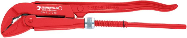 STAHLWILLE Eck-Rohrzange Nr.6549 Größe 1 Länge 330 mm Maulweite max.35 mm Kopf rot lackiert Griffe rot lackiert, 65490315